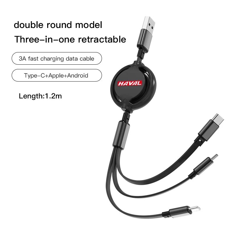 Micro Usb Cable - Multi 3 In 1 Retractable Car