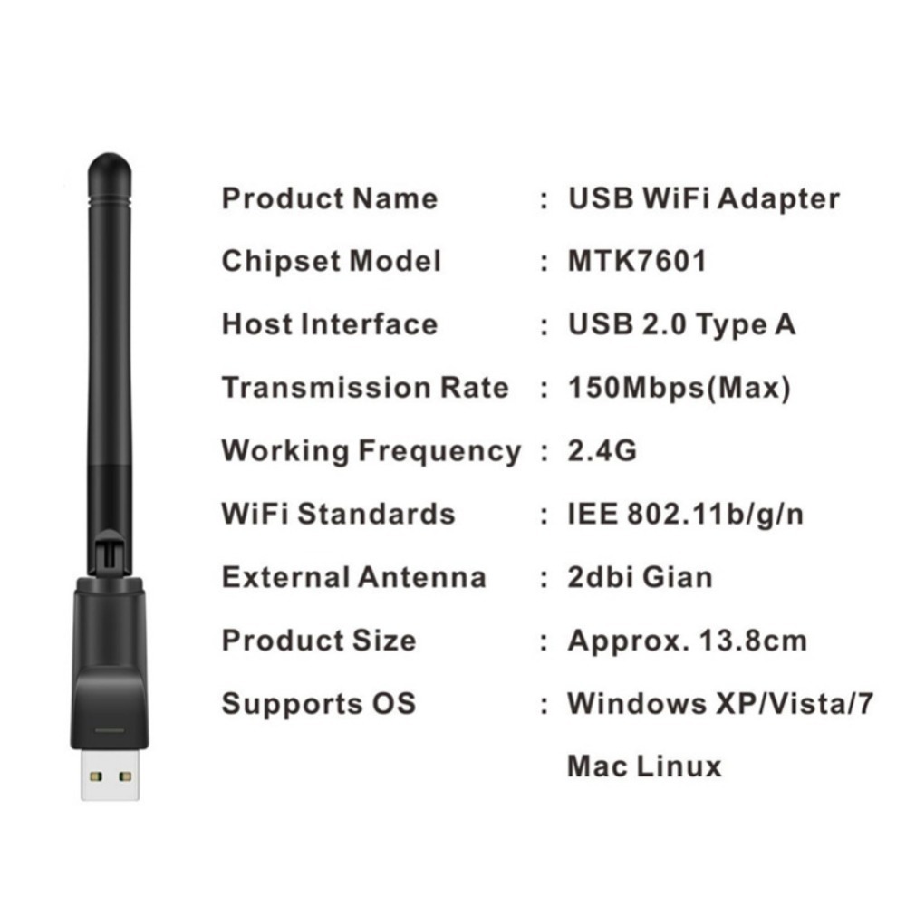 Wi-fi Dongle 150Mbps MT7601 Ne - огляд і ціна Antenna 2.4Ghz